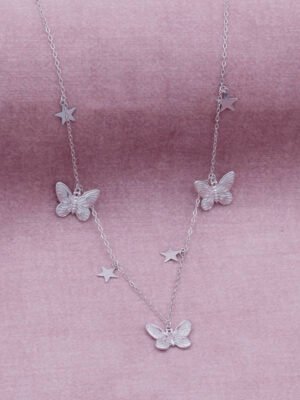 Delicate Butterfly and Star Charms Chain