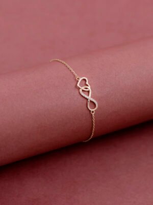 Sterling Silver Infinity and Heart Chain Bracelet